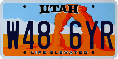 UT license plate W486YR