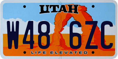 UT license plate W486ZC