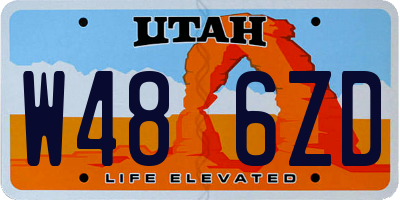 UT license plate W486ZD