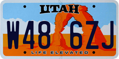 UT license plate W486ZJ