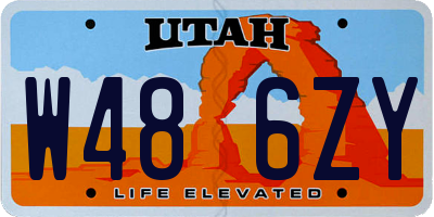 UT license plate W486ZY
