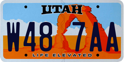 UT license plate W487AA