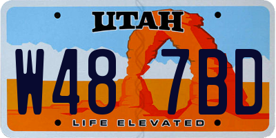 UT license plate W487BD