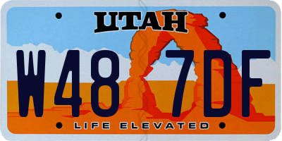 UT license plate W487DF