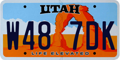 UT license plate W487DK