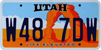 UT license plate W487DW