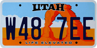 UT license plate W487EE