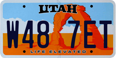 UT license plate W487ET