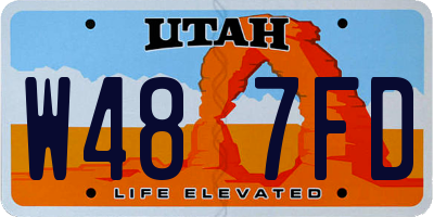 UT license plate W487FD
