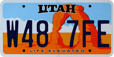 UT license plate W487FE