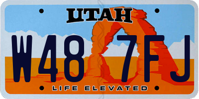UT license plate W487FJ
