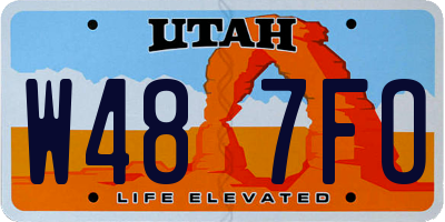 UT license plate W487FO