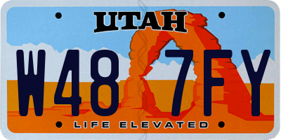 UT license plate W487FY