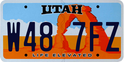 UT license plate W487FZ