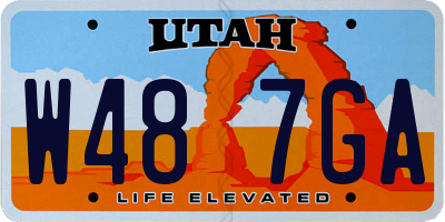 UT license plate W487GA