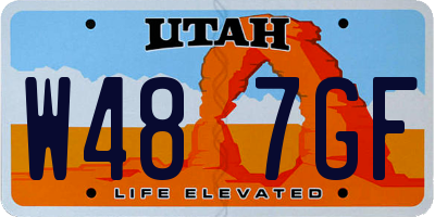 UT license plate W487GF