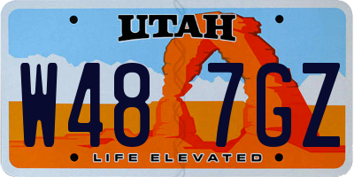 UT license plate W487GZ