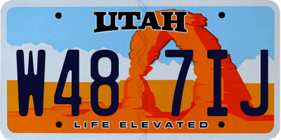 UT license plate W487IJ
