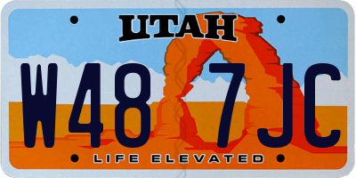UT license plate W487JC