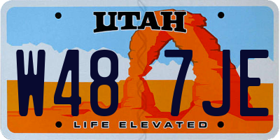 UT license plate W487JE