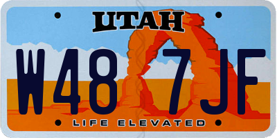 UT license plate W487JF