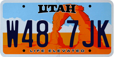 UT license plate W487JK
