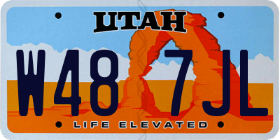 UT license plate W487JL