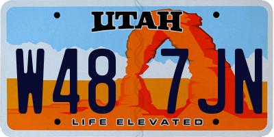 UT license plate W487JN