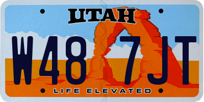 UT license plate W487JT