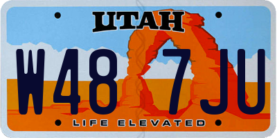 UT license plate W487JU
