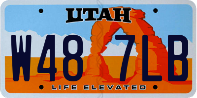 UT license plate W487LB