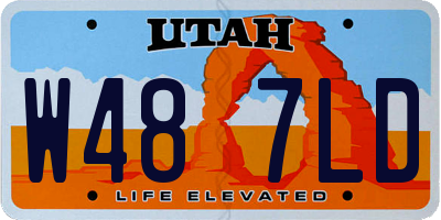 UT license plate W487LD