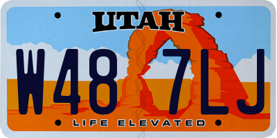 UT license plate W487LJ