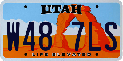 UT license plate W487LS