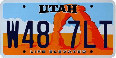 UT license plate W487LT