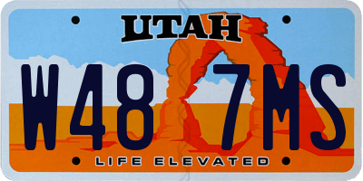 UT license plate W487MS