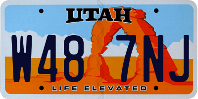 UT license plate W487NJ
