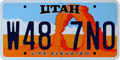 UT license plate W487NO