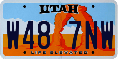 UT license plate W487NW