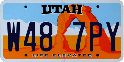 UT license plate W487PY