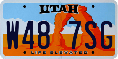 UT license plate W487SG