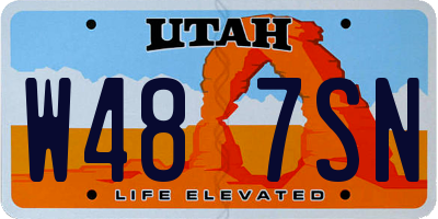 UT license plate W487SN