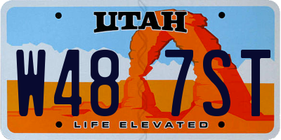 UT license plate W487ST