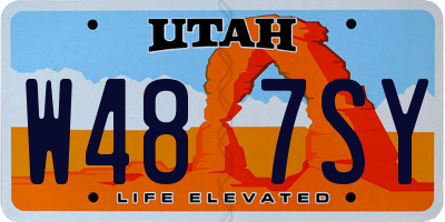 UT license plate W487SY