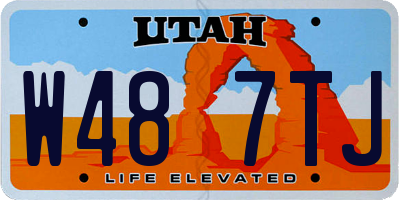 UT license plate W487TJ