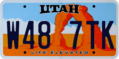 UT license plate W487TK