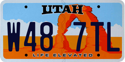 UT license plate W487TL