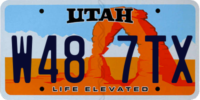 UT license plate W487TX