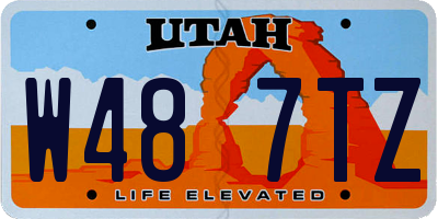 UT license plate W487TZ