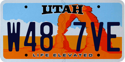 UT license plate W487VE